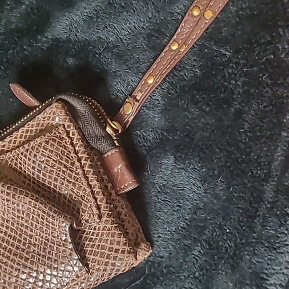 WAS $129  orYANY Leather Brown/Black Patent Leather Snake PRINTED 4 Sections. - Picture 7 of 10